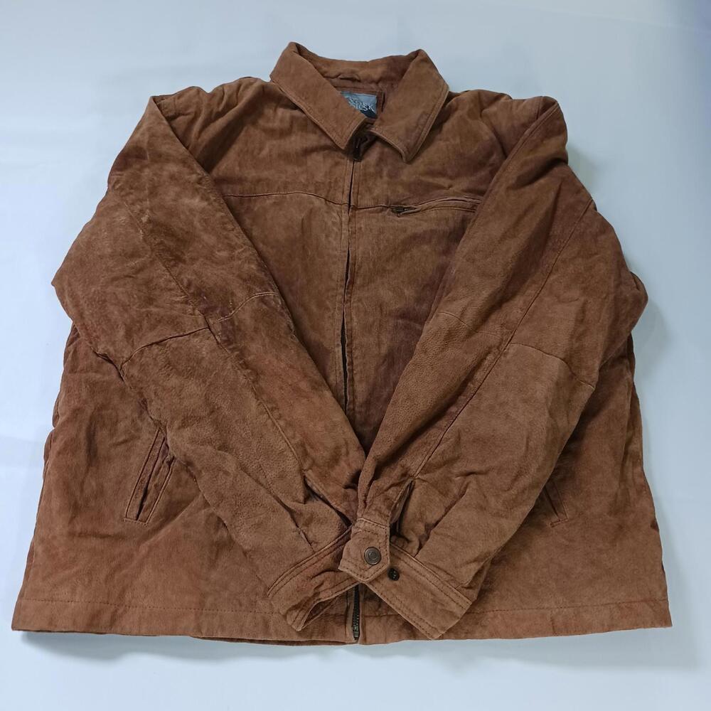 New York Classics RN#82814 Men's Brown Genuine Leather Full Zip Jacket Size XL
